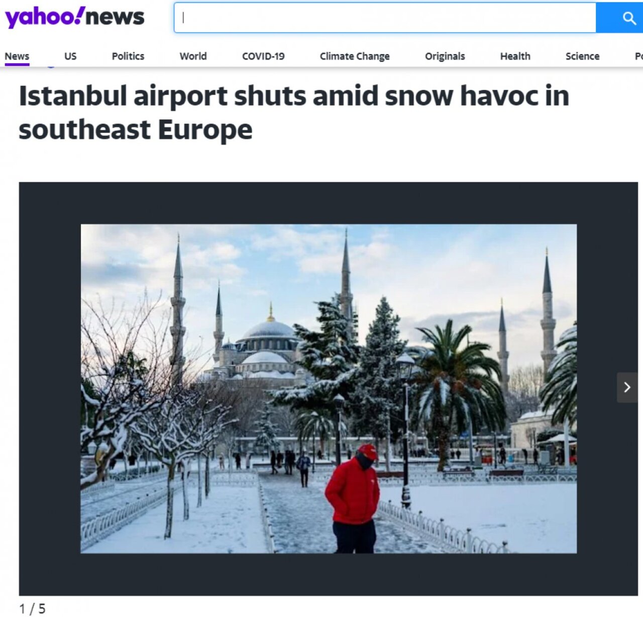 Dünya basını İstanbul'daki kar yağışını konuşuyor!