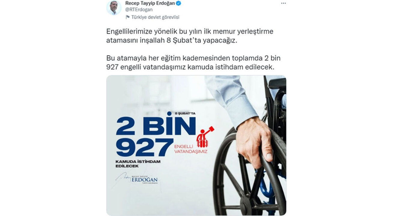 Engelliler için kamu atama tarihleri belli oldu!