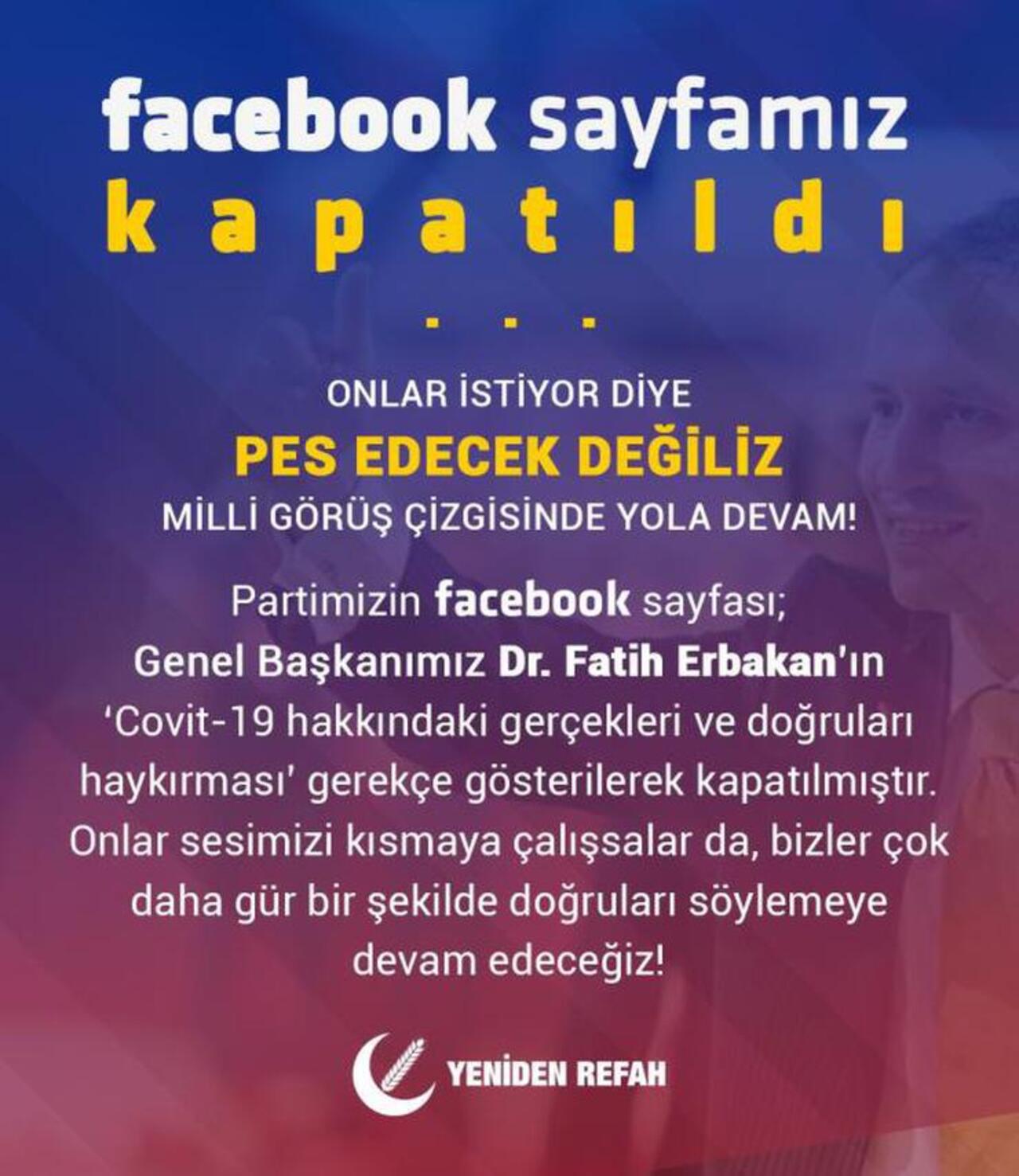 Facebook'tan Fatih Erbakan'a büyük şok! Sayfasını kapattı..
