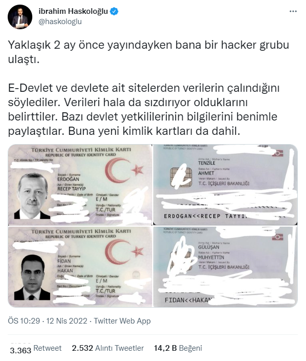 Ünlülerin Telefon Numaraları ve Ev Adresleri Sızdırıldı! E-Devlet Bilgileri Sızdırılıyor Mu? 2022 E-Devlet Bilgileri Çalınıyor Mu?